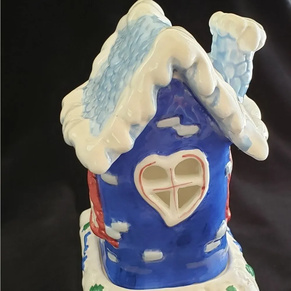 Winter Christmas Cottage Tealight Candle Holder